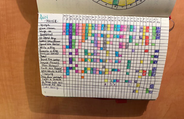 Habit Tracker in Bullet Journal - Lauren Hersey